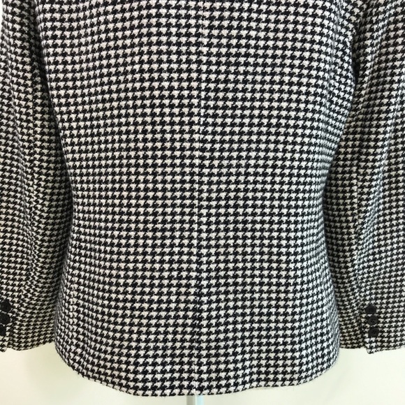 𝅺Vintage 90’s Talbots Women’s Houndstooth Wool Blazer Size 8 Classic - Picture 9 of 11